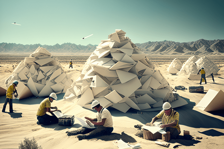 tiny_construction_workers_working_on_piles_of_huge_documents relataly midjourney chatGPT OpenAI GPT-3