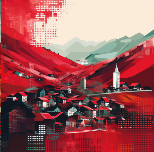 Flo7up colorful popart of the swiss economy adoption generative